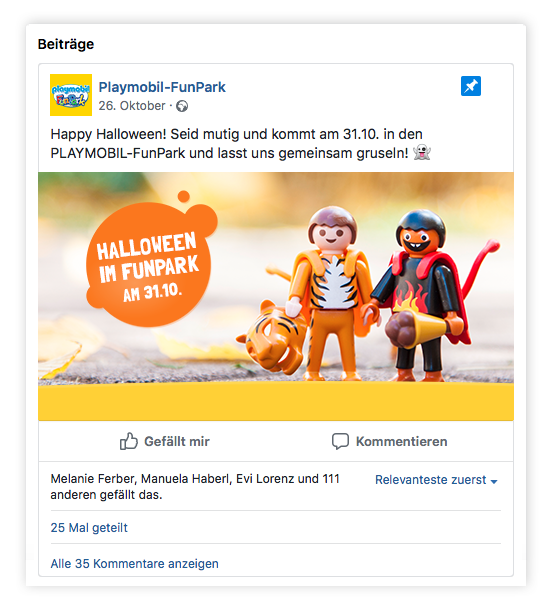 Facebook-Post zu Halloween